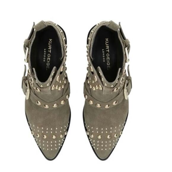 Kurt Geiger Studded Block Heel Ankle Boots Sybil - Picture 9 of 10